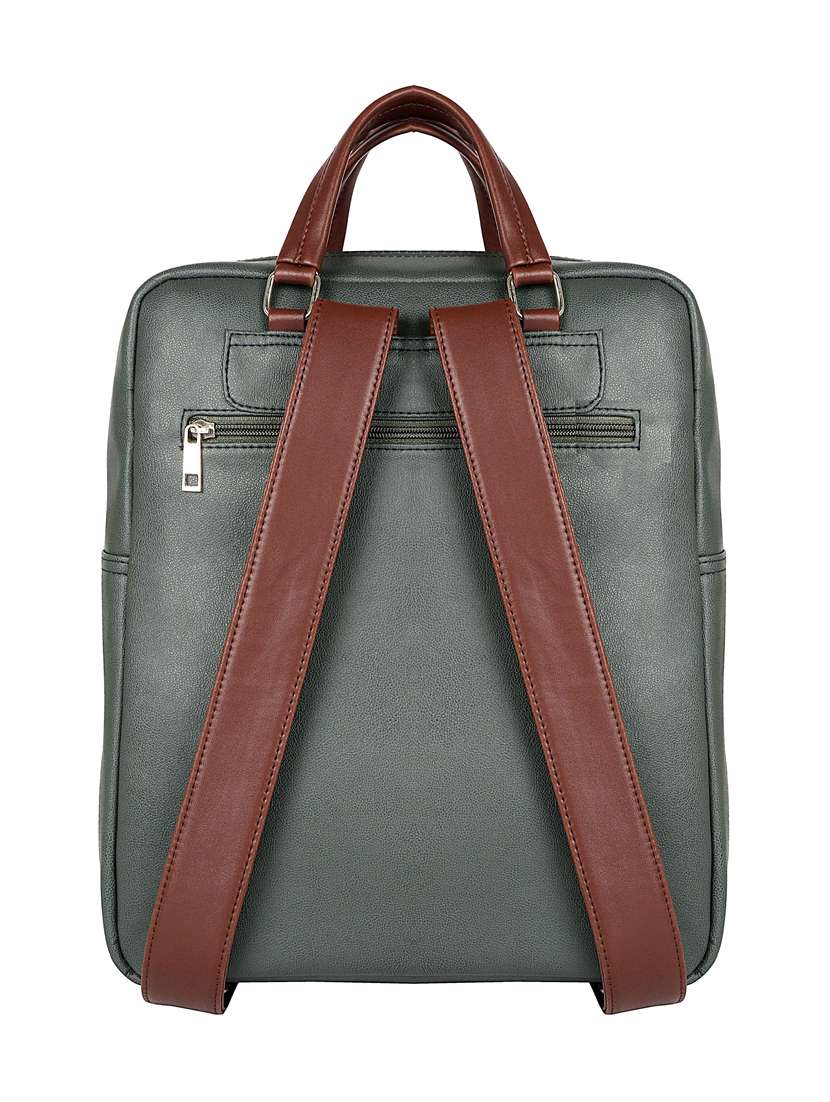 Green Leatherette (pu) Regular Backpack - 17567244 -  Standard Image - 1