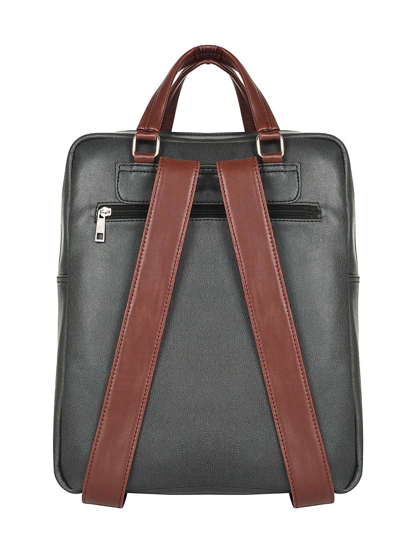 Black Leatherette (pu) Regular Backpack - 17567246 -  Standard Image - 1