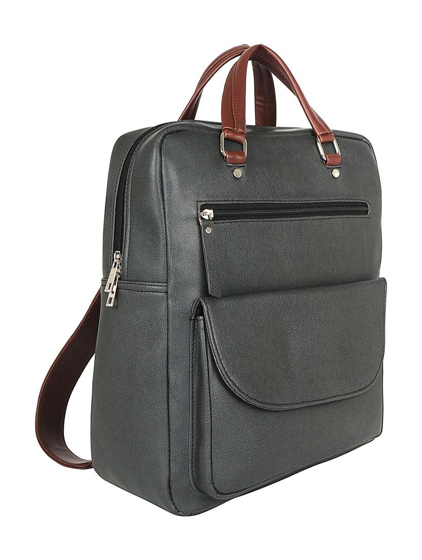 Black Leatherette (pu) Regular Backpack - 17567246 -  Standard Image - 4