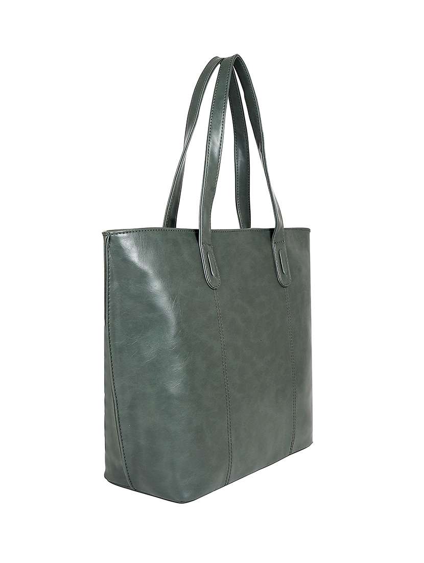 green leatherette (pu) handbag - 17567275 -  Standard Image - 4
