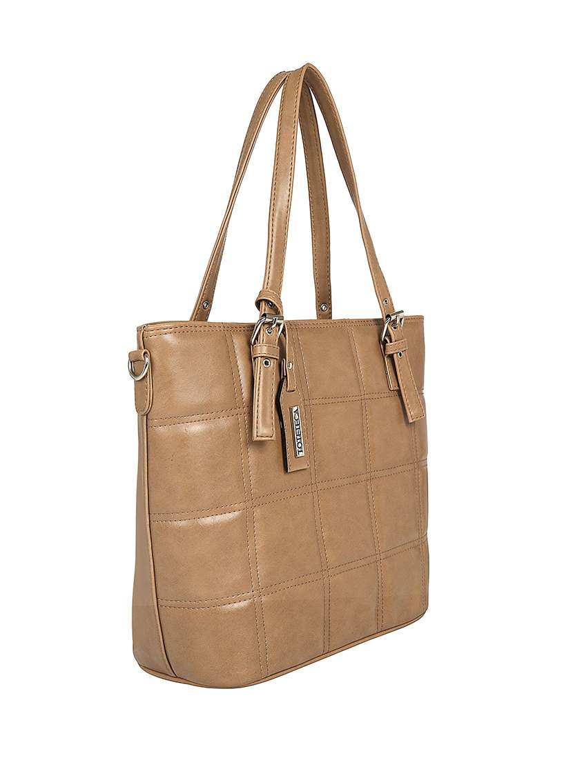 nude leatherette (pu) handbag - 17567278 - Standard Image - 4
