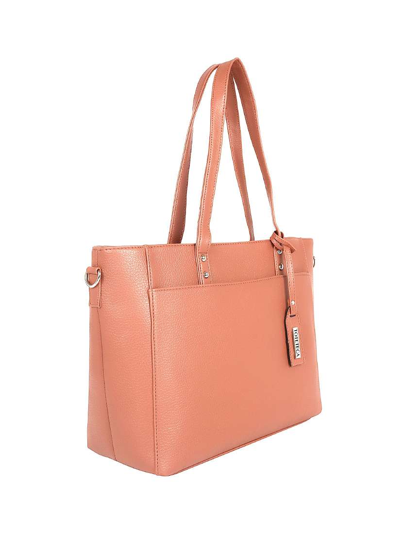 pink leatherette (pu) handbag - 17567292 -  Standard Image - 4