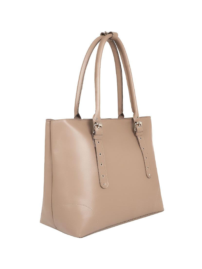 beige leatherette (pu) handbag - 17567296 - Standard Image - 4