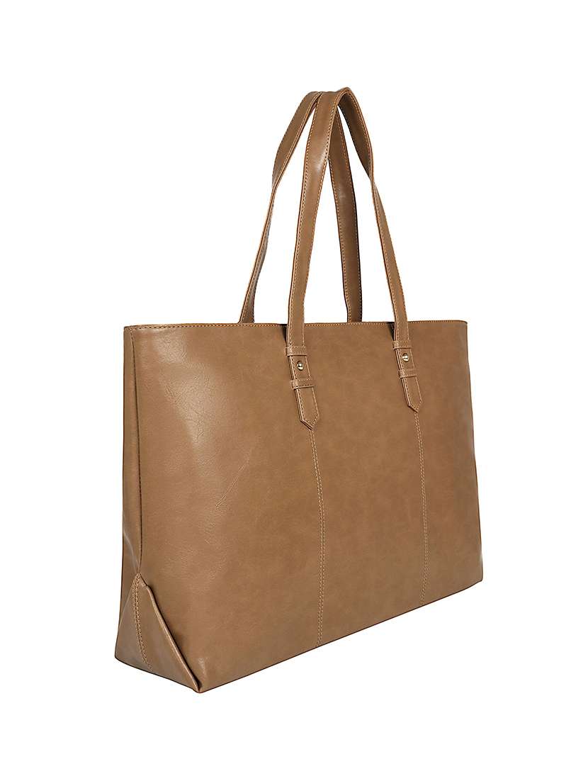 nude leatherette (pu) handbag - 17567299 -  Standard Image - 4