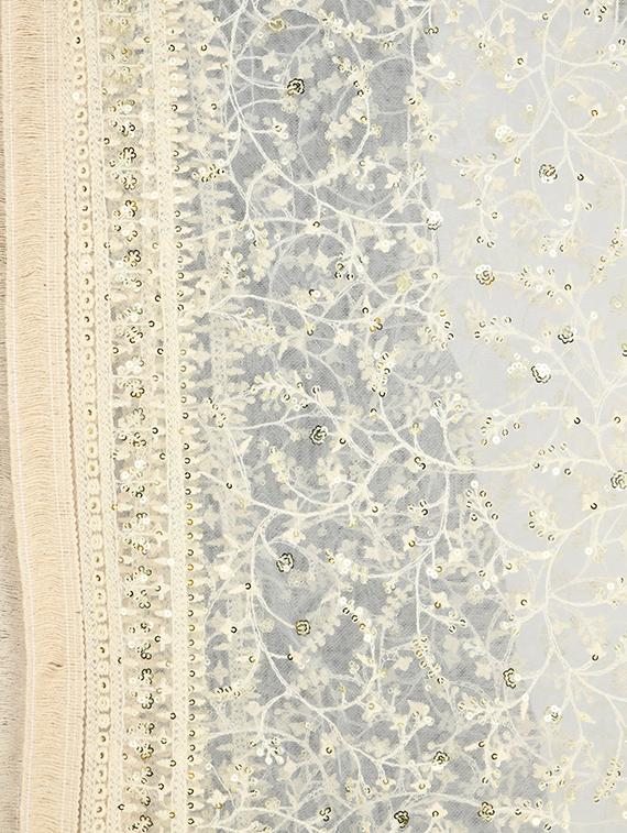 offwhite net dupatta - 17567873 - Standard Image - 1