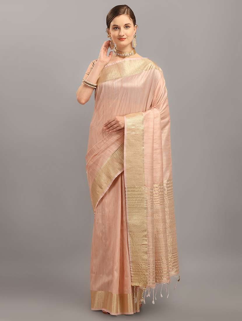 solid bordered saree with blouse