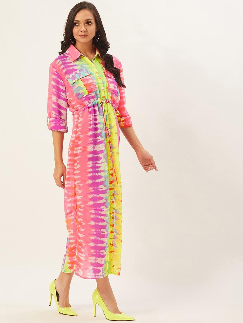 women's fit & flare tie & dye dress - 17568650 - Standard Image - 1