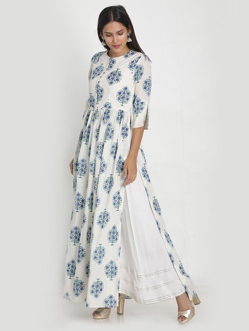 floral high slit kurta - 17569185 -  Standard Image - 1
