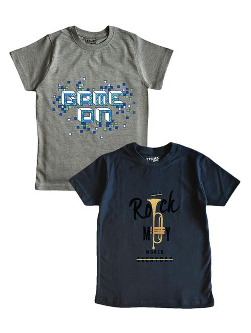 set of 2 graphic knit t-shirt - 17570286 - Standard Image - 0