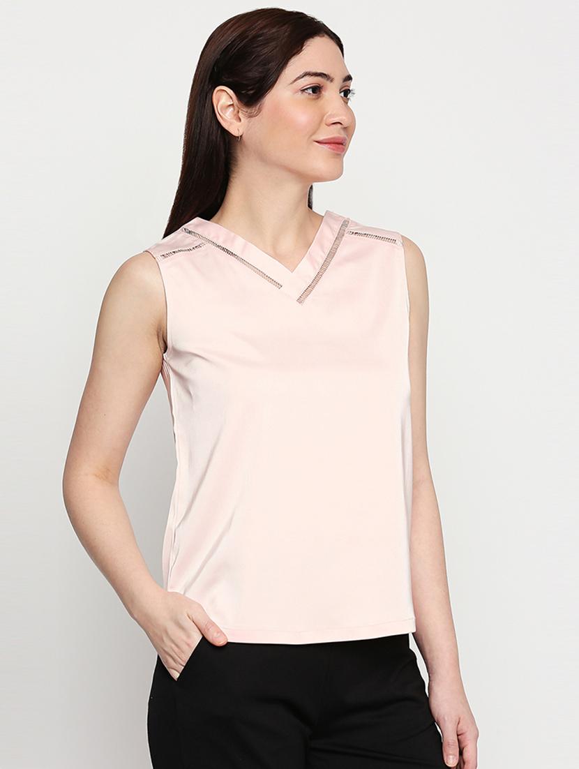 overlap neck solid top - 17570771 - Standard Image - 1