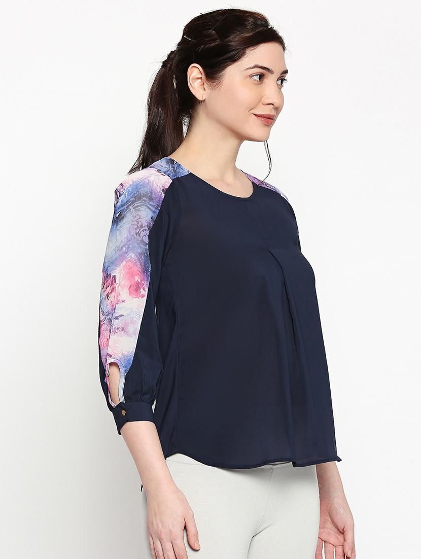floral print cut & sew top - 17570777 - Standard Image - 1