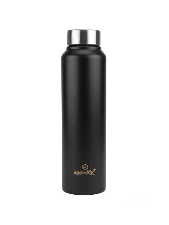 speedex stainless steel fridge water bottle/refrigerator bottle/thunder with sipper cap 1000 ml black - 17571397 -  Standard Image - 1