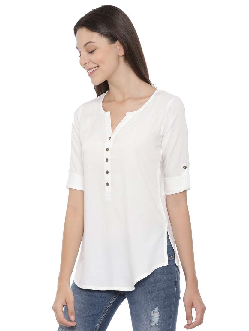 women's straight notch neck top - 17571435 -  Standard Image - 1