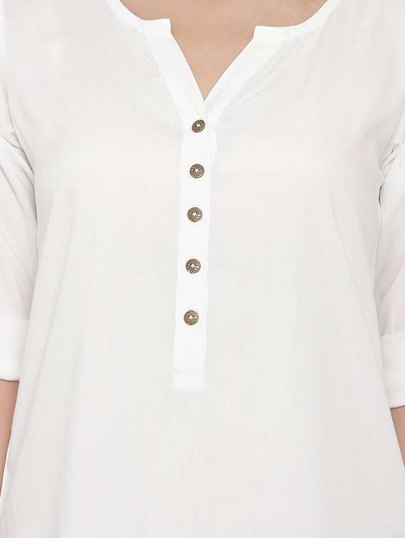 women's straight notch neck top - 17571435 -  Standard Image - 4