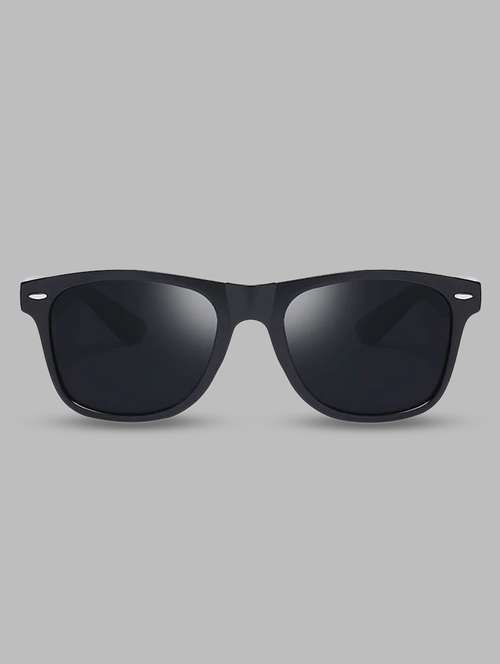 lorenz matte finish rubber sunglasses for men & women (lens-brown||frame-black) | sn-1 - 17572805 -  Standard Image - 0