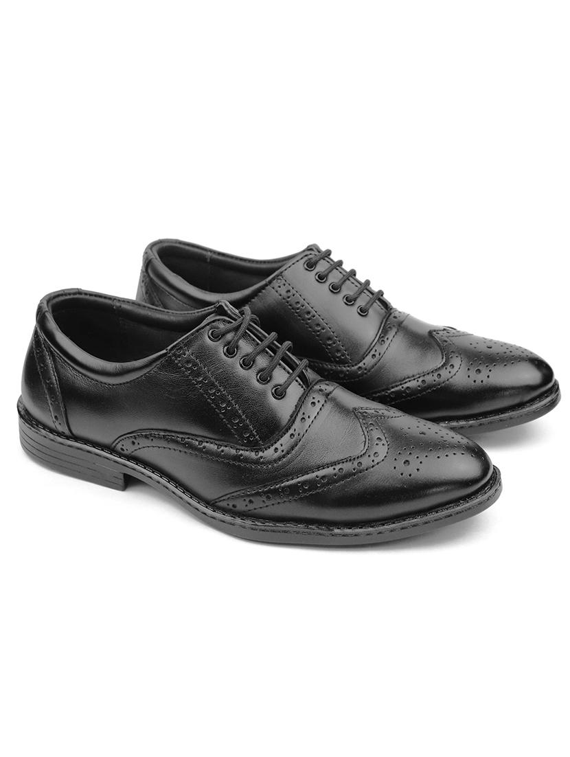 black leather laceup brouges - 17573211 -  Standard Image - 1