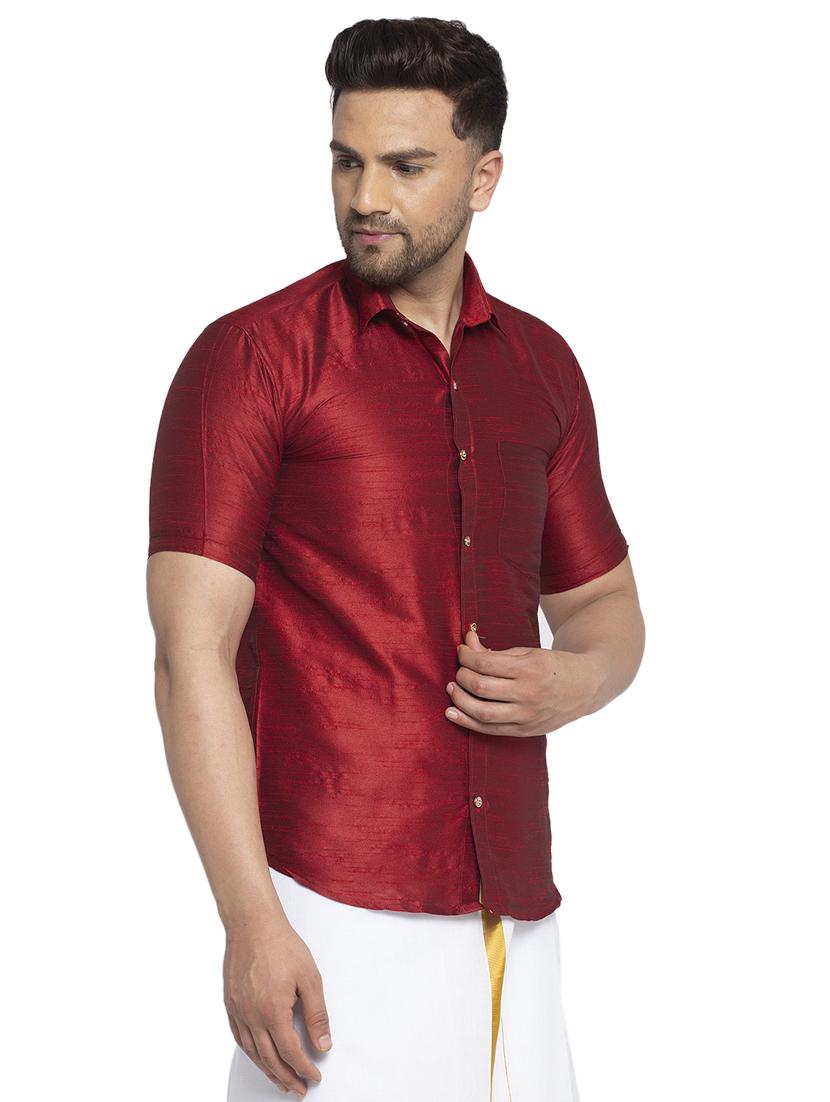 mens self design casual shirt - 17574057 - Standard Image - 1