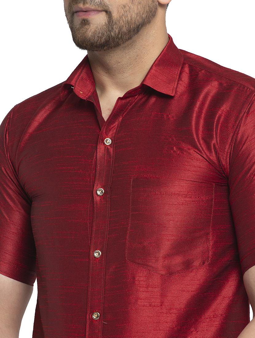 mens self design casual shirt - 17574057 - Standard Image - 4
