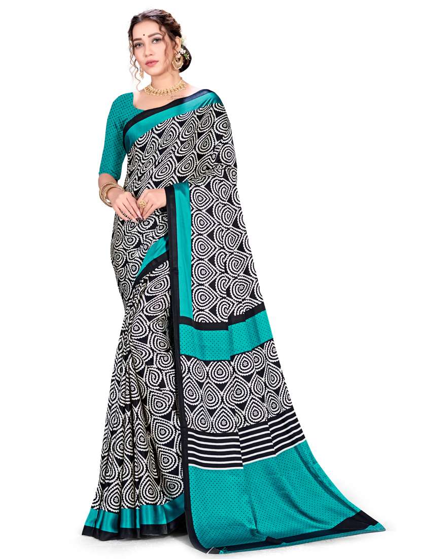 abstract printed saree