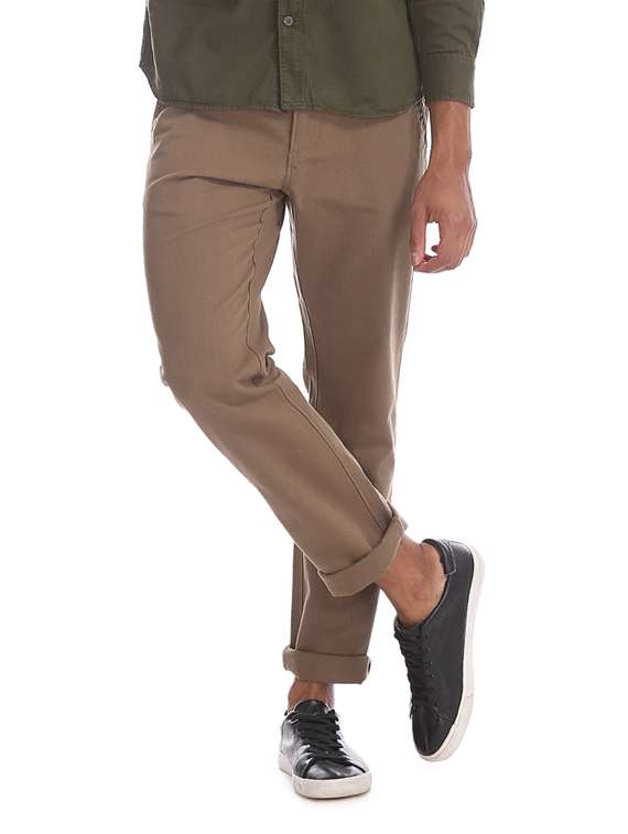 brown solid chinos 