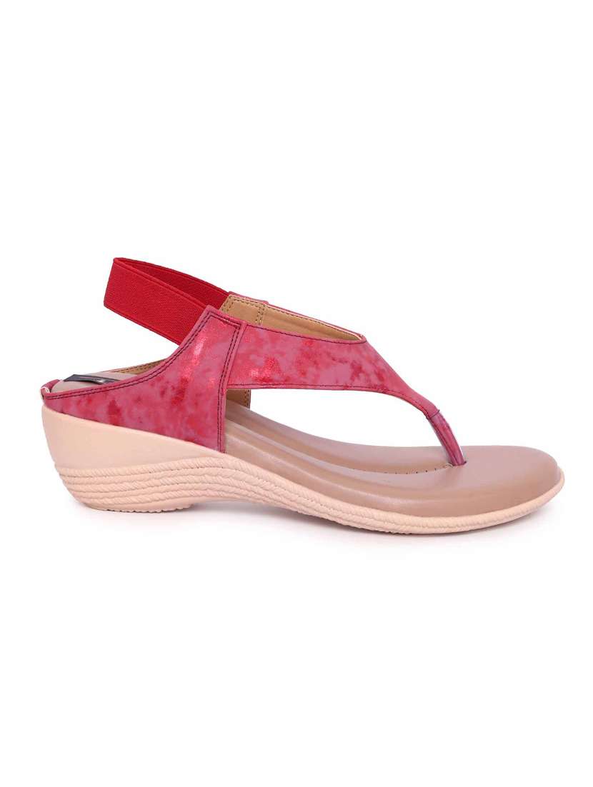 red leatherette back strap sandals - 17578150 -  Standard Image - 1
