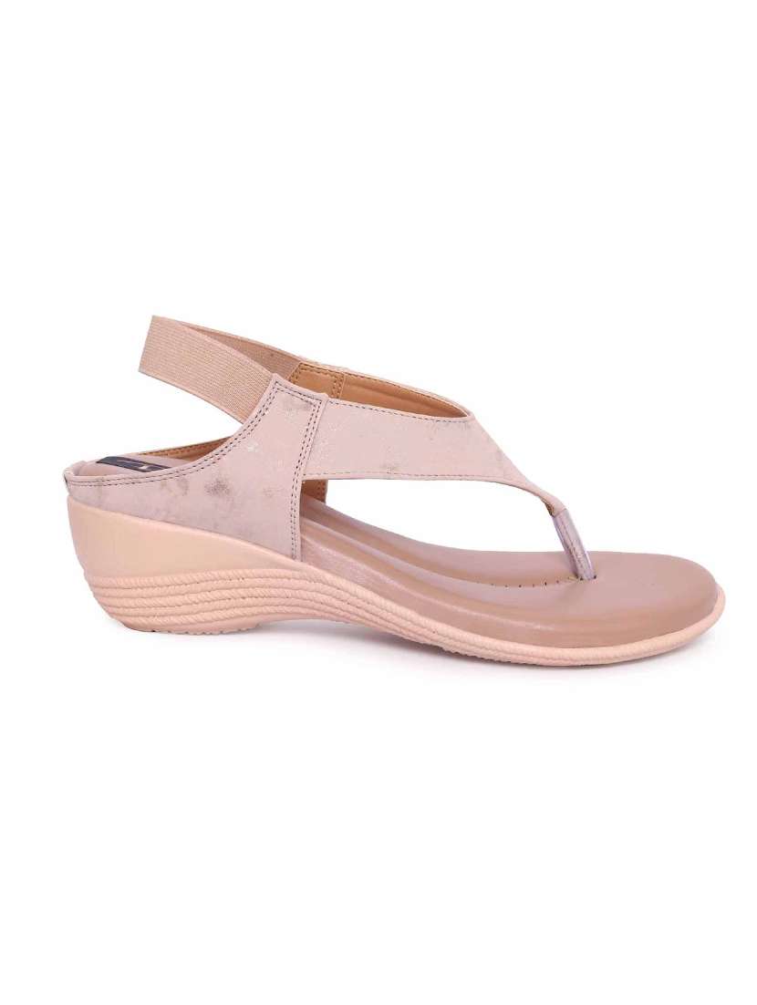 nude leatherette back strap sandals - 17578153 -  Standard Image - 1
