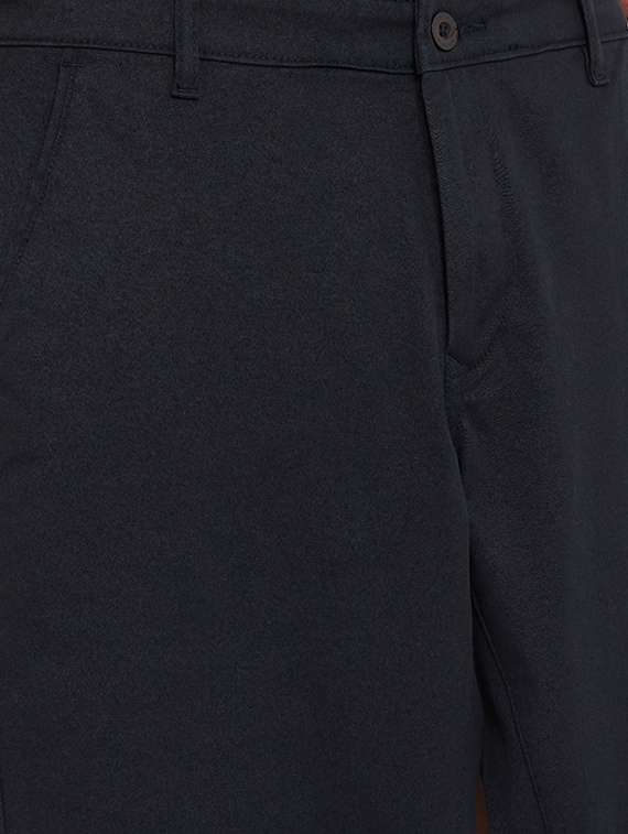 navy blue solid flat front formal trouser - 17578554 -  Standard Image - 4