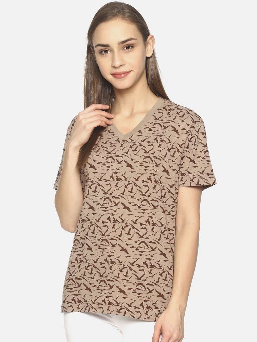 women's all over print v neck t-shirt