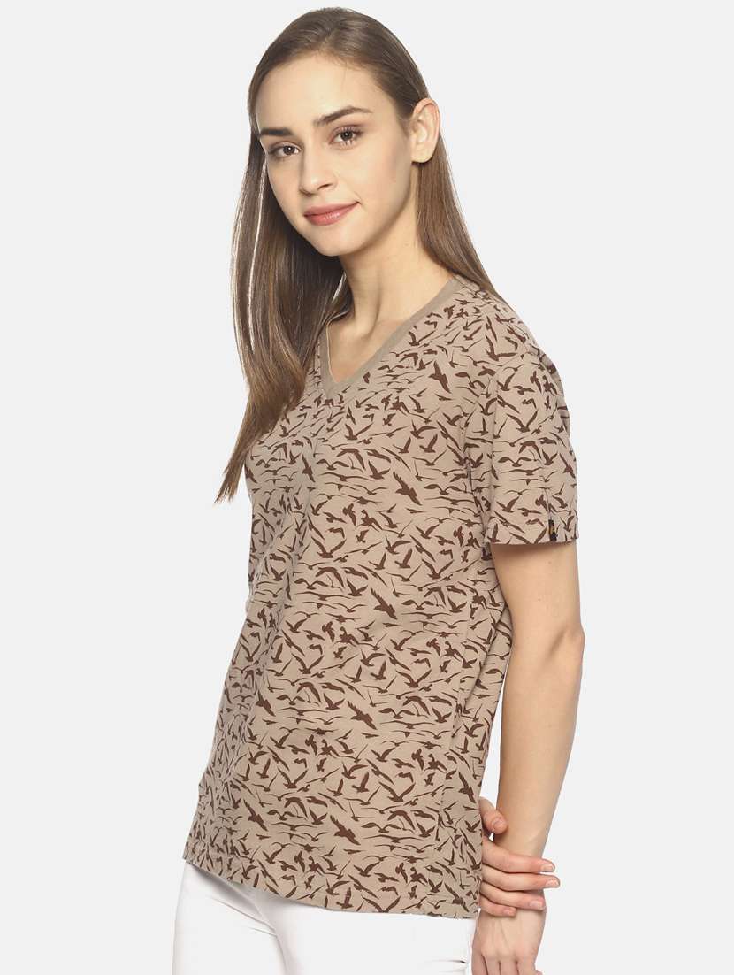 women's all over print v neck t-shirt - 17581296 -  Standard Image - 1