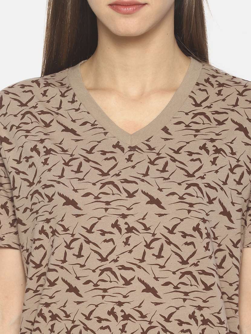 women's all over print v neck t-shirt - 17581296 -  Standard Image - 4
