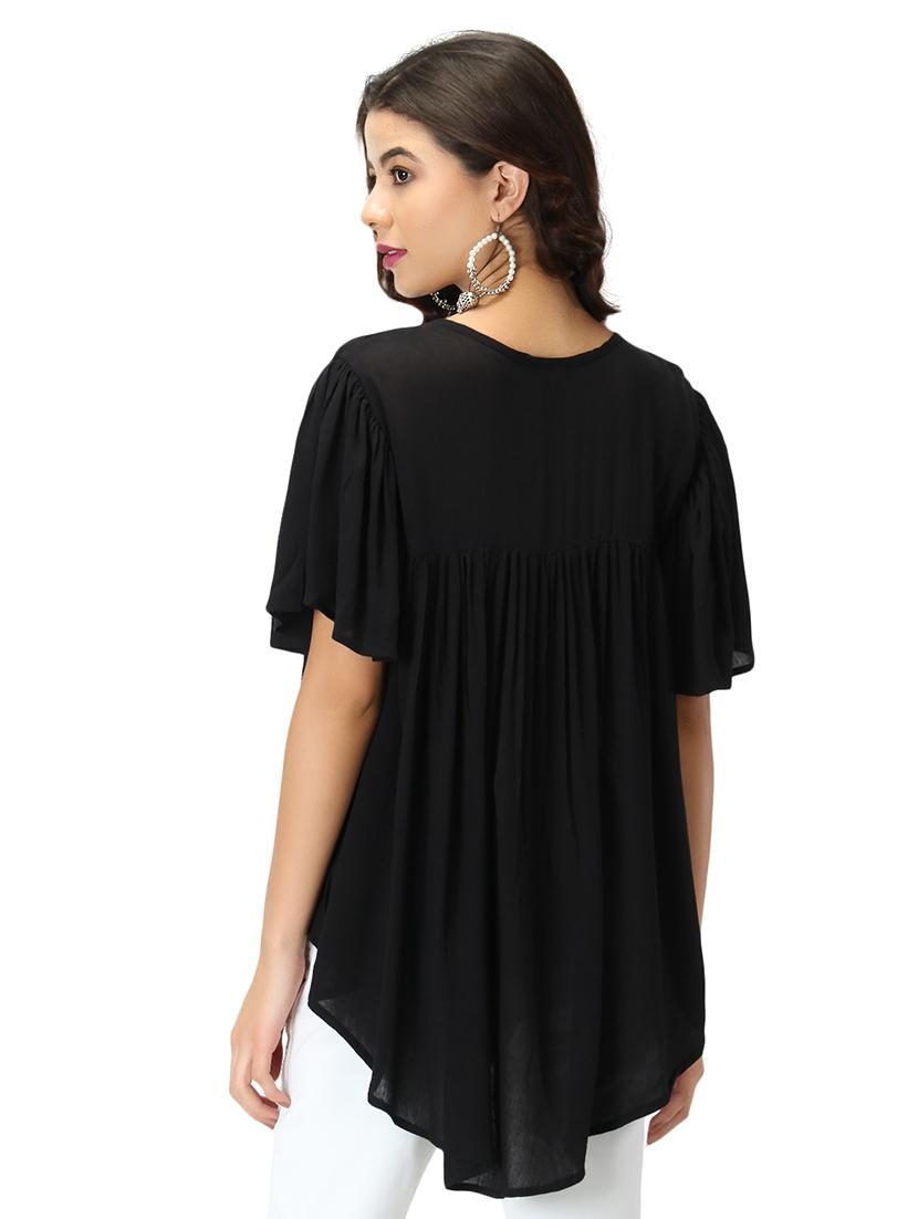 tie up neck high-low top - 17582172 - Standard Image - 4
