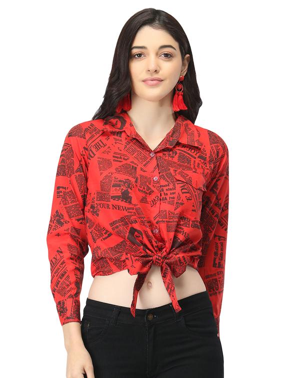 women's crop collared top - 17582178 -  Zoom Image - 0