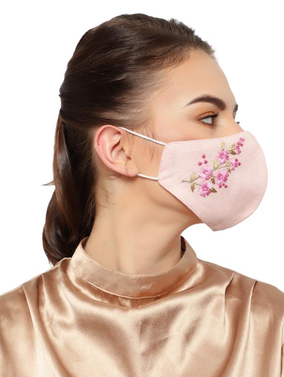 pink cotton decorative women mask - 17582246 - Standard Image - 1