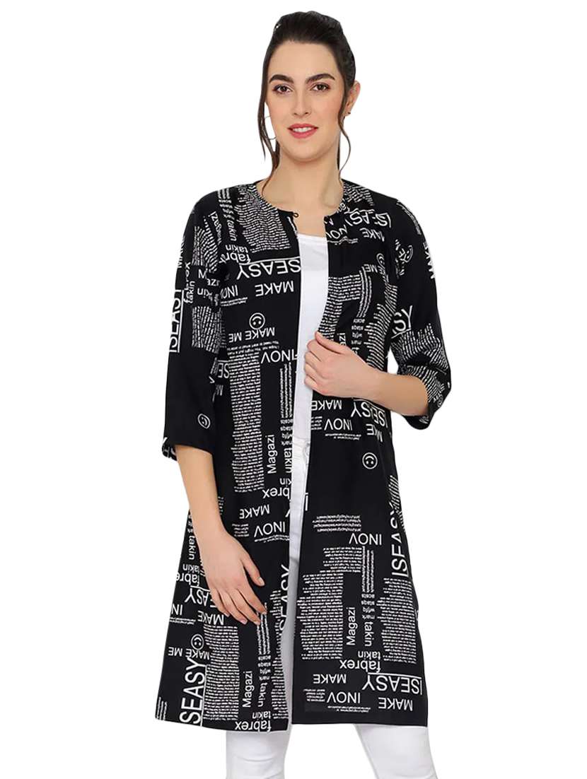 black typographic printed regular shrug