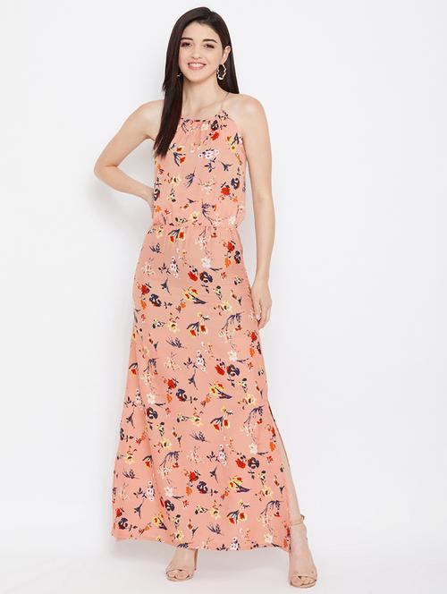 slit detail floral maxi dress - 17583852 - Standard Image - 0