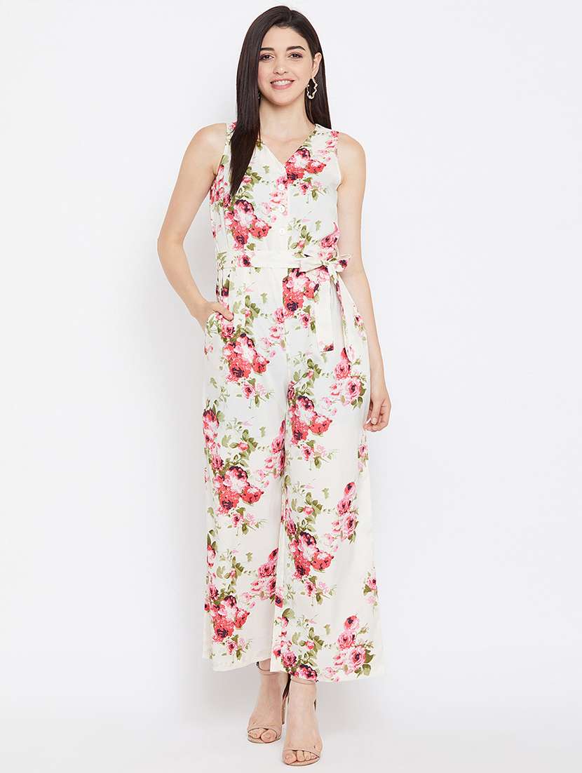 floral full leg jumpsuit