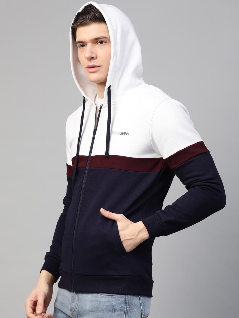 white color block cut & sew sweatshirt - 17584160 - Standard Image - 1