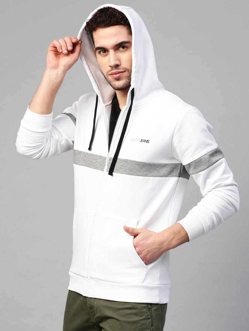 white color block cut & sew sweatshirt - 17584166 - Standard Image - 1