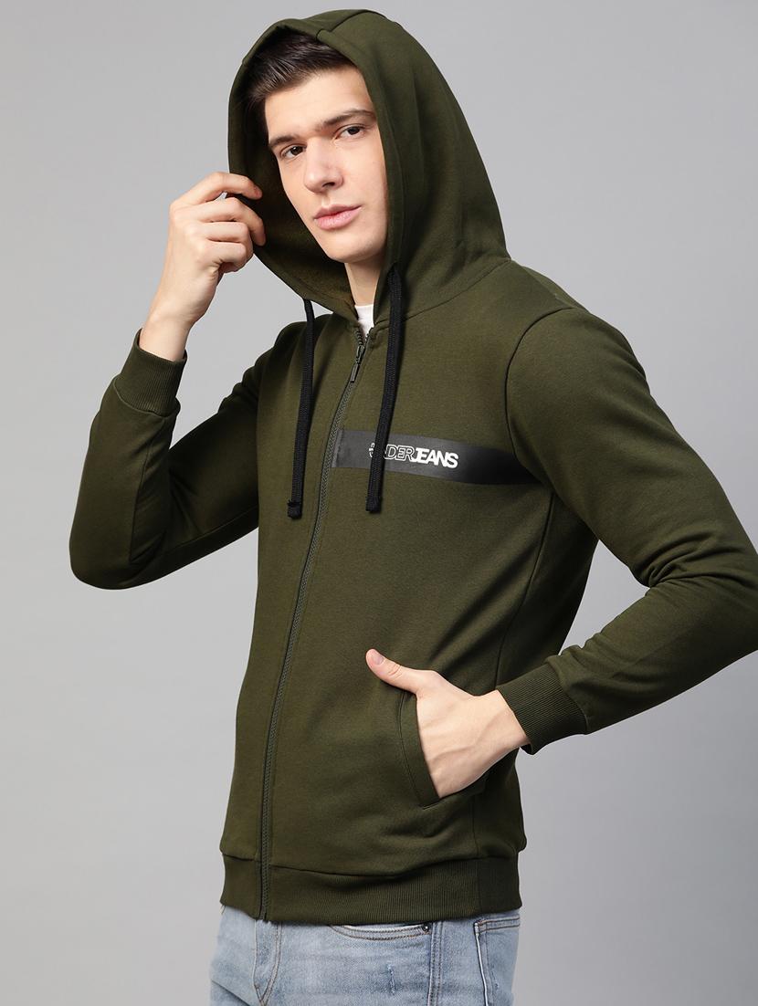 olive green printed sweatshirt - 17584175 - Standard Image - 1