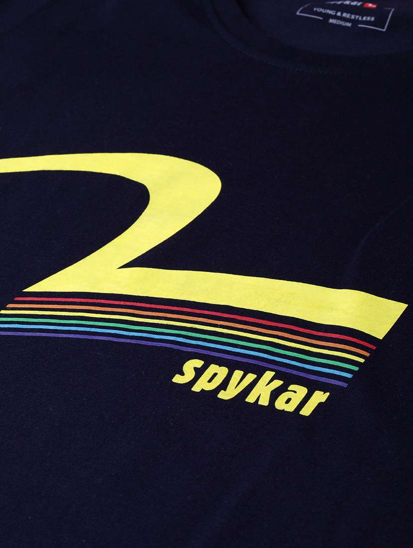 navy blue printed t-shirt - 17584185 -  Standard Image - 4