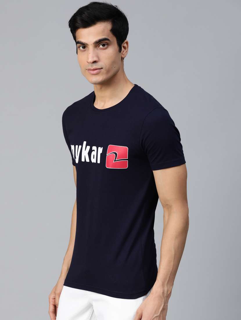 navy blue printed t-shirt - 17584189 -  Standard Image - 1