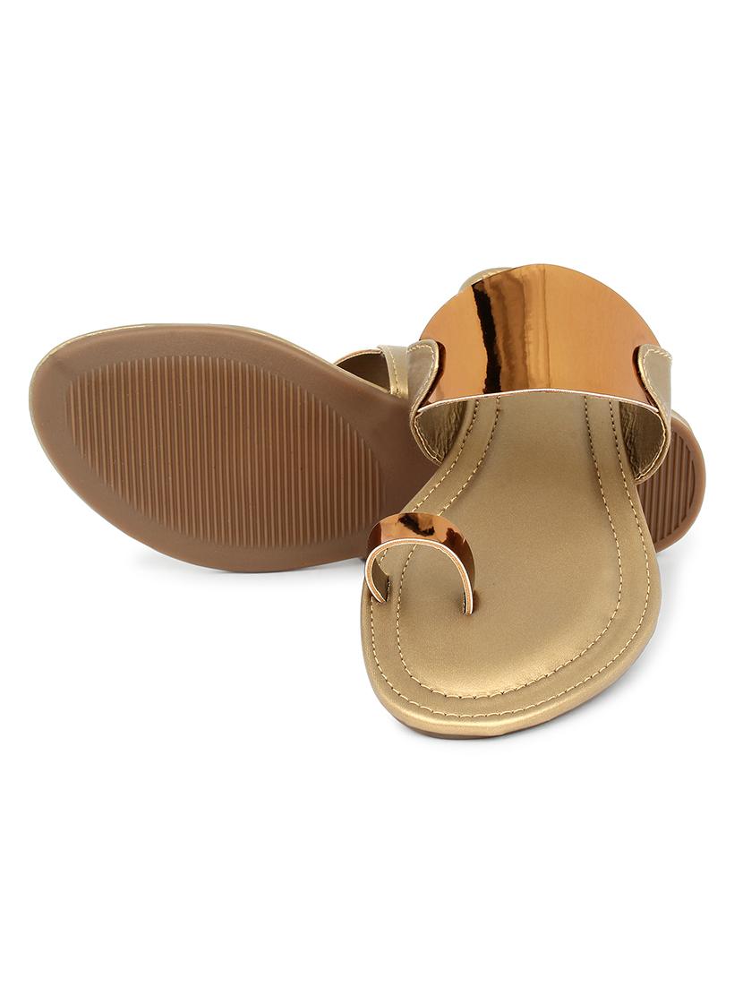 copper synthetic slip on sandals - 17584946 - Standard Image - 4