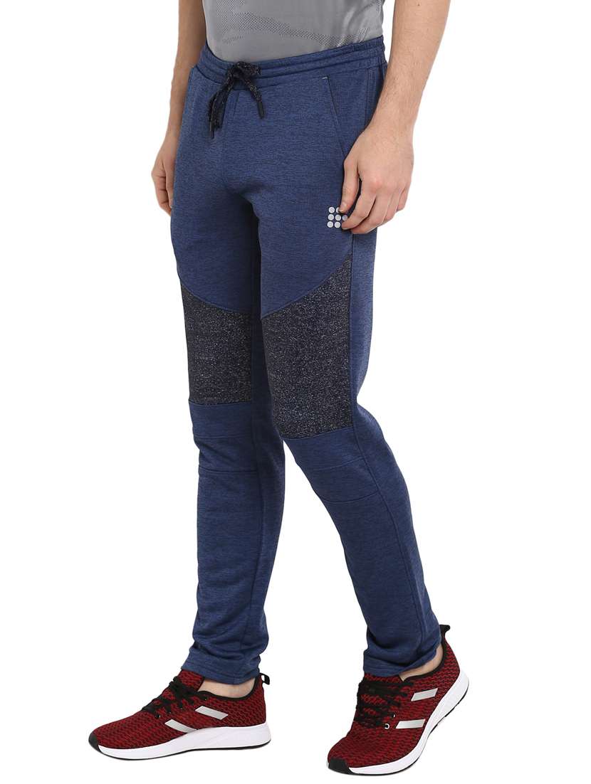 blue color block full length track pant - 17585556 -  Standard Image - 1