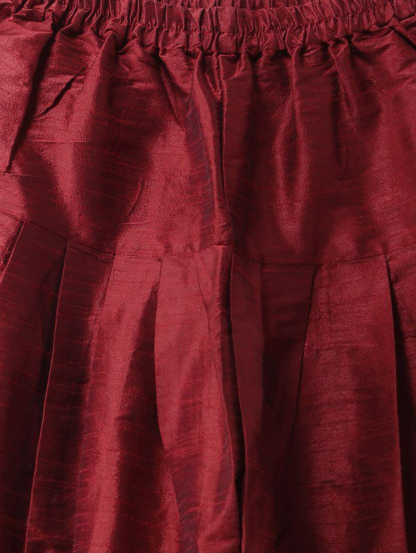 maroon dupion dhoti kurta set - 17585753 - Standard Image - 4