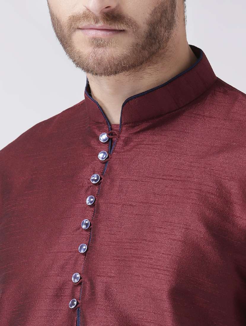men solid kurta churidar ethnic wear set - 17585911 - Standard Image - 4