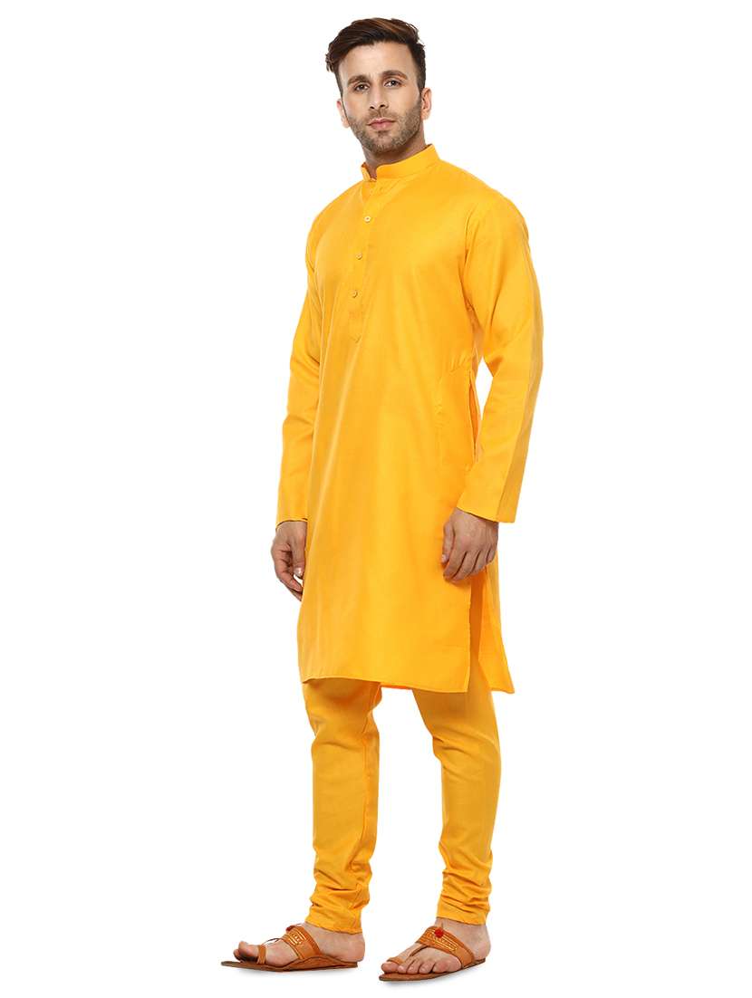 yellow solid kurta pyjama set  - 17585923 -  Standard Image - 1