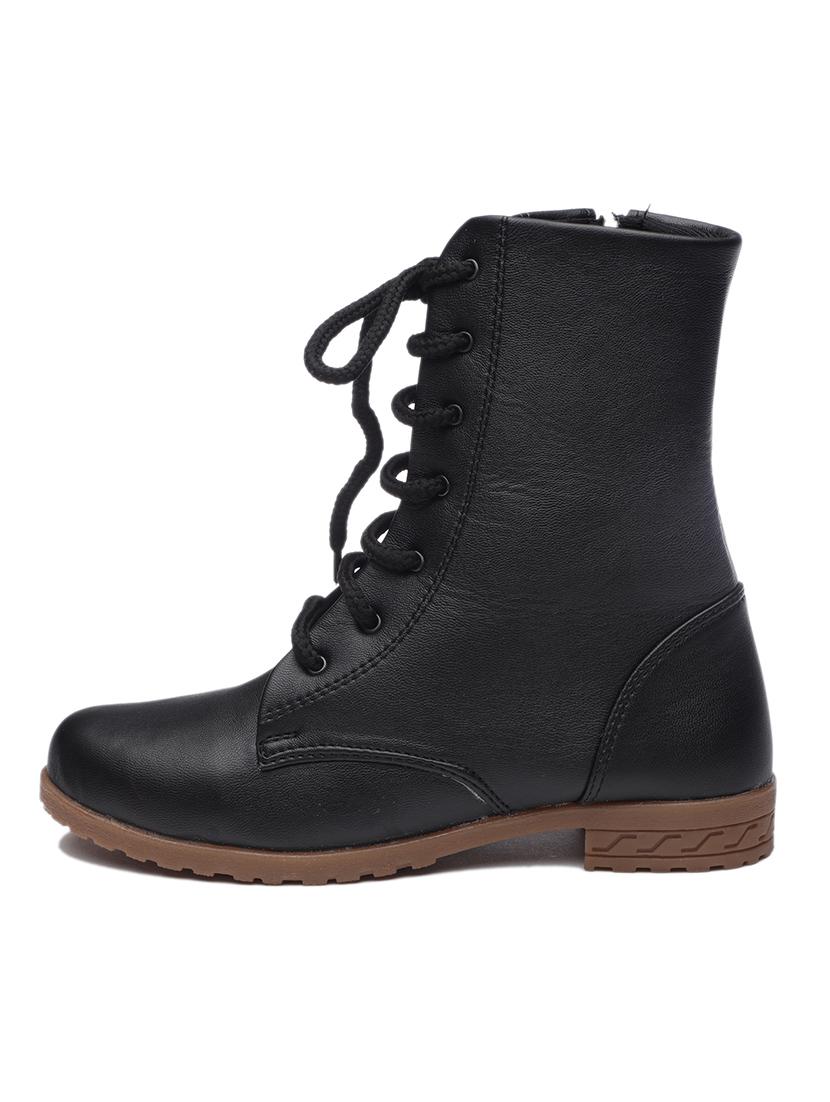 black ankle lace up boot - 17586597 - Standard Image - 1