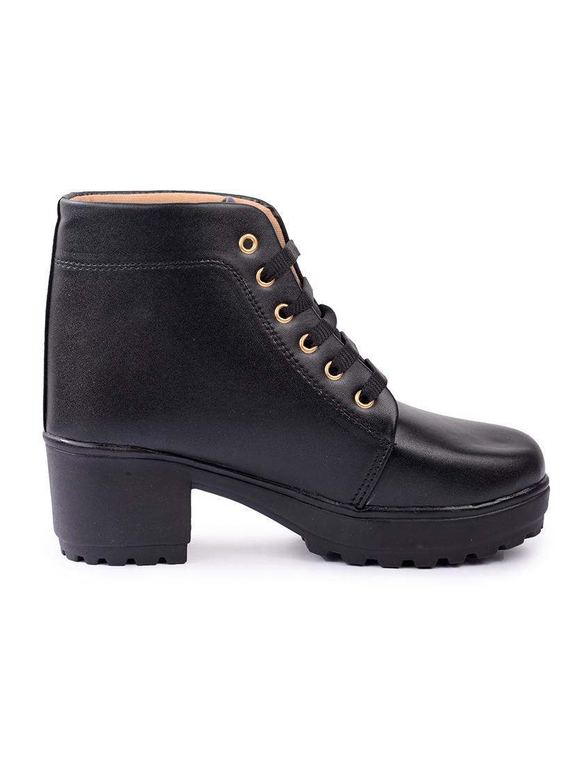black ankle lace up boot - 17586605 - Standard Image - 1