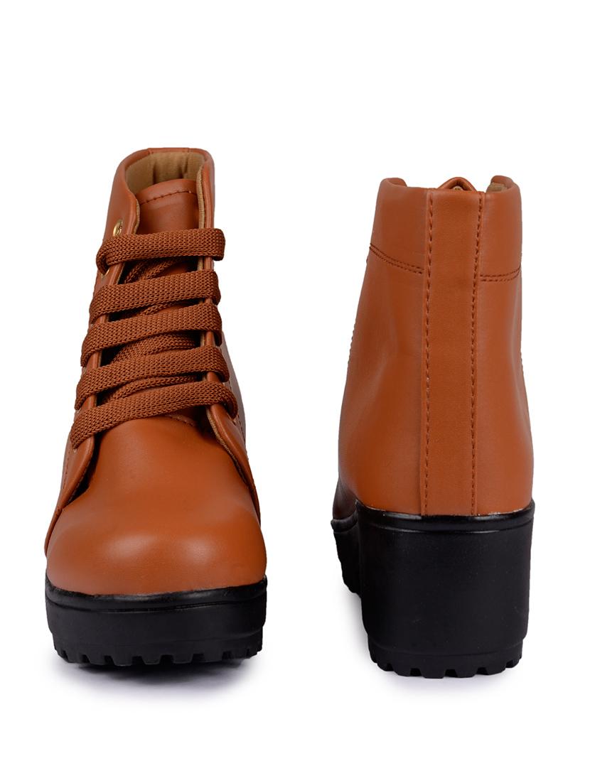 tan ankle lace up boot - 17586614 - Standard Image - 1