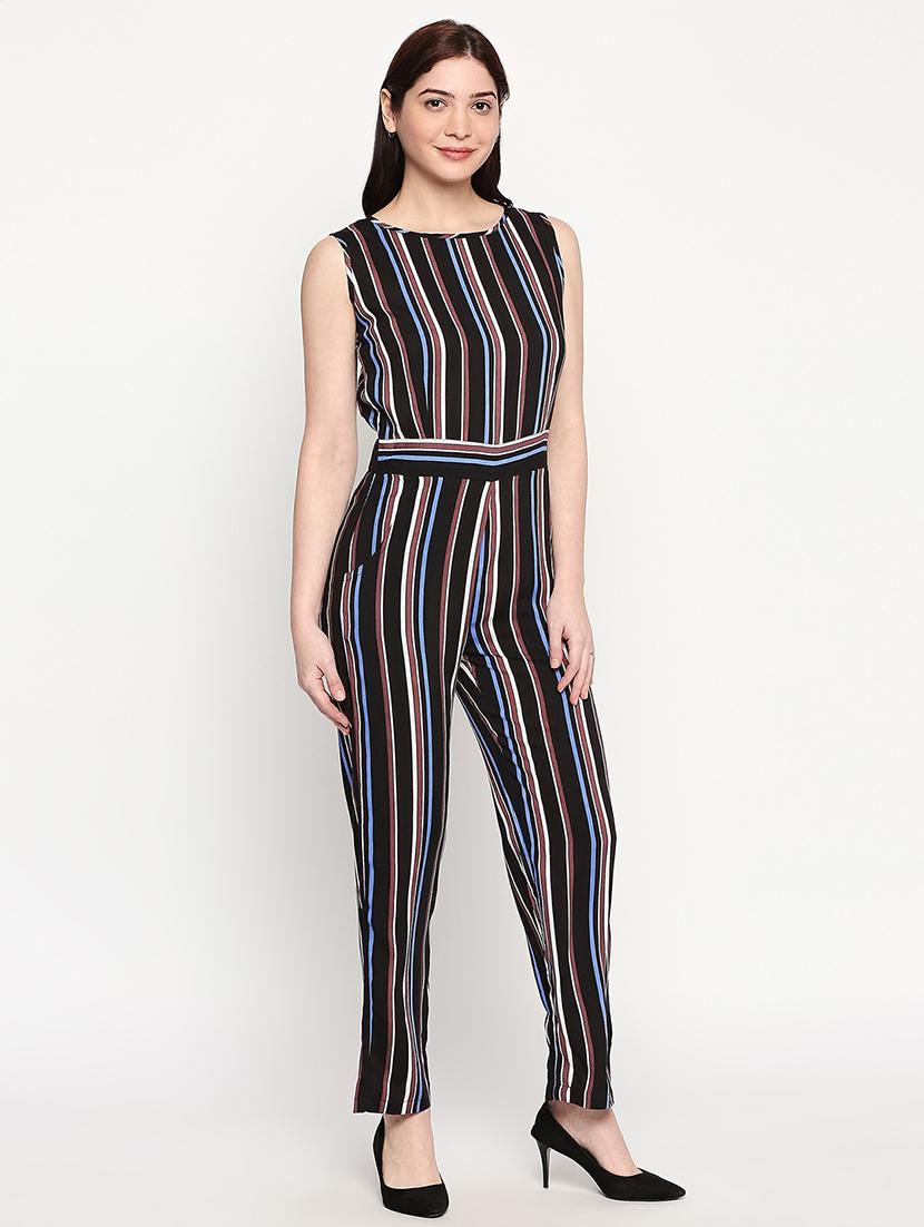 striped full leg jumpsuit - 17588259 - Standard Image - 1